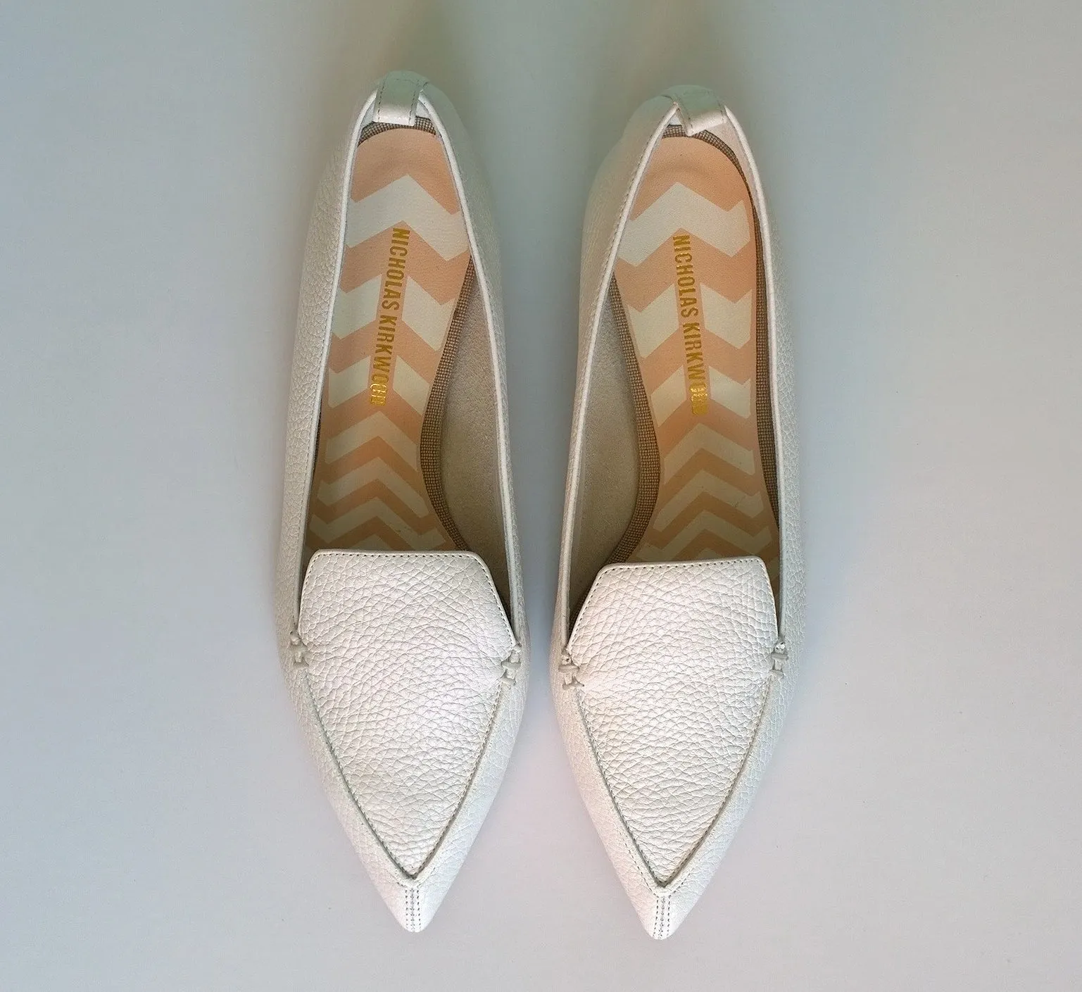 Nicholas Kirkwood Beya Loafers in White Leather Flats