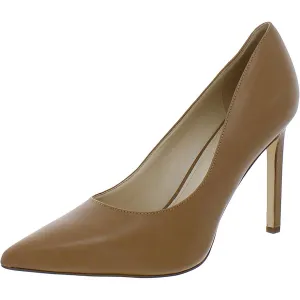 Nine West Womens Tatiana Leather Stiletto Dress Pumps Tan 8.5 Wide (C,D,W)