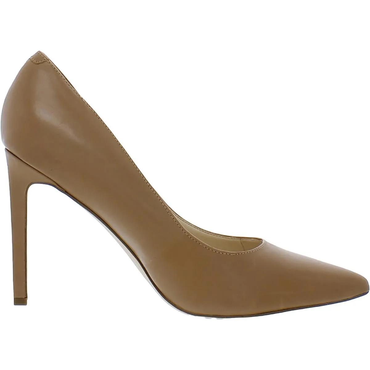 Nine West Womens Tatiana Leather Stiletto Dress Pumps Tan 8.5 Wide (C,D,W)