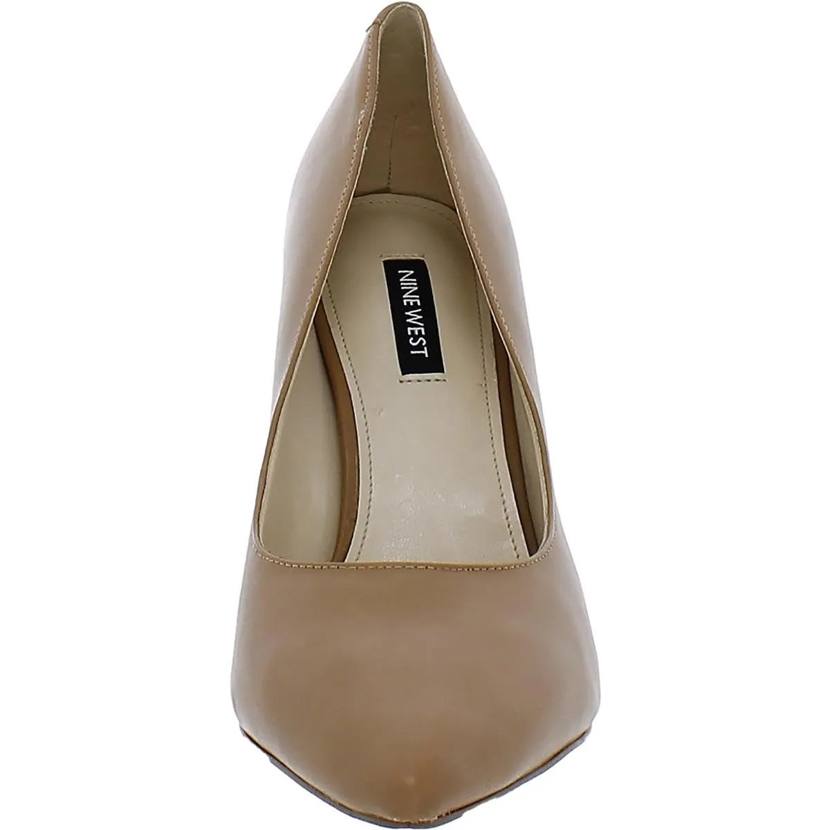 Nine West Womens Tatiana Leather Stiletto Dress Pumps Tan 8.5 Wide (C,D,W)