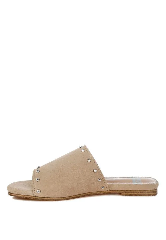 Odalia Soft Suede Leather Studded Flats