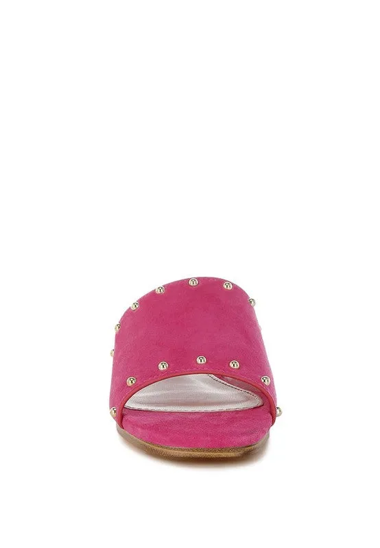 Odalia Soft Suede Leather Studded Flats