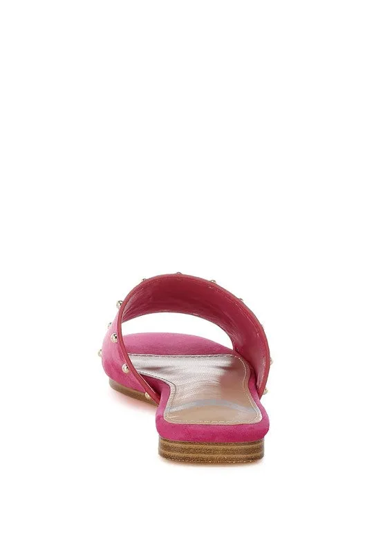 Odalia Soft Suede Leather Studded Flats