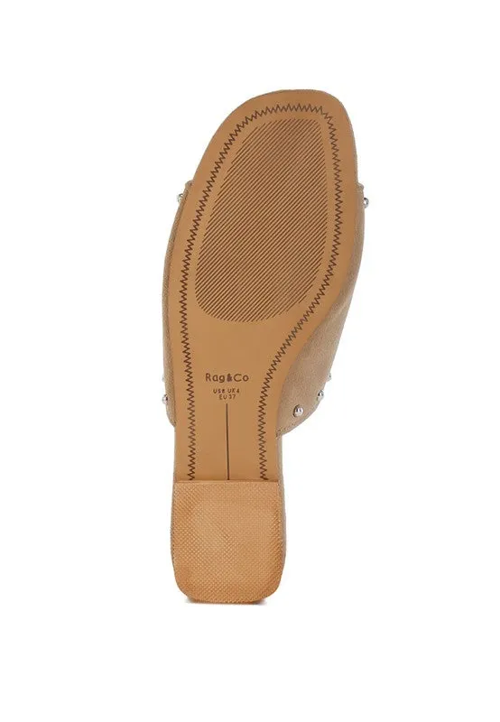 Odalia Soft Suede Leather Studded Flats