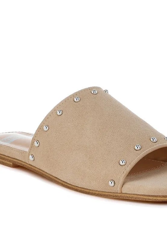 Odalia Soft Suede Leather Studded Flats