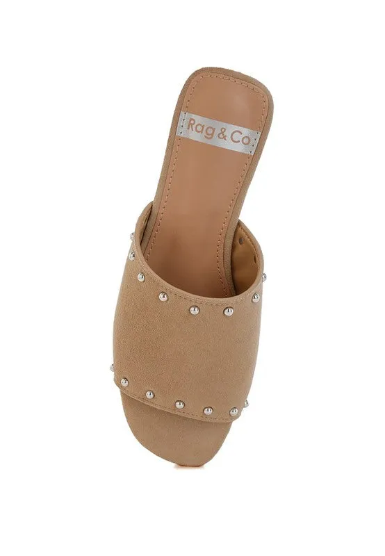 Odalia Soft Suede Leather Studded Flats