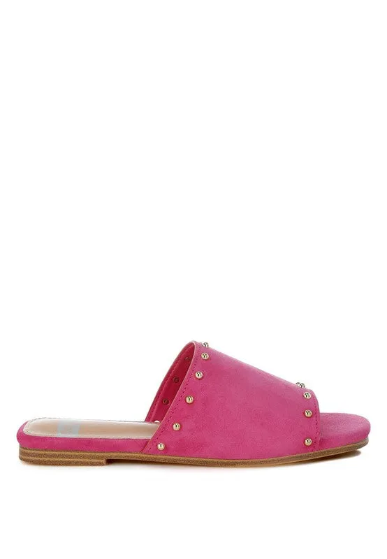 Odalia Soft Suede Leather Studded Flats