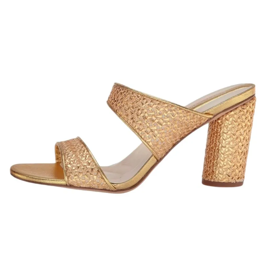 OLAS Block Heel Double Straps Dress Sandals