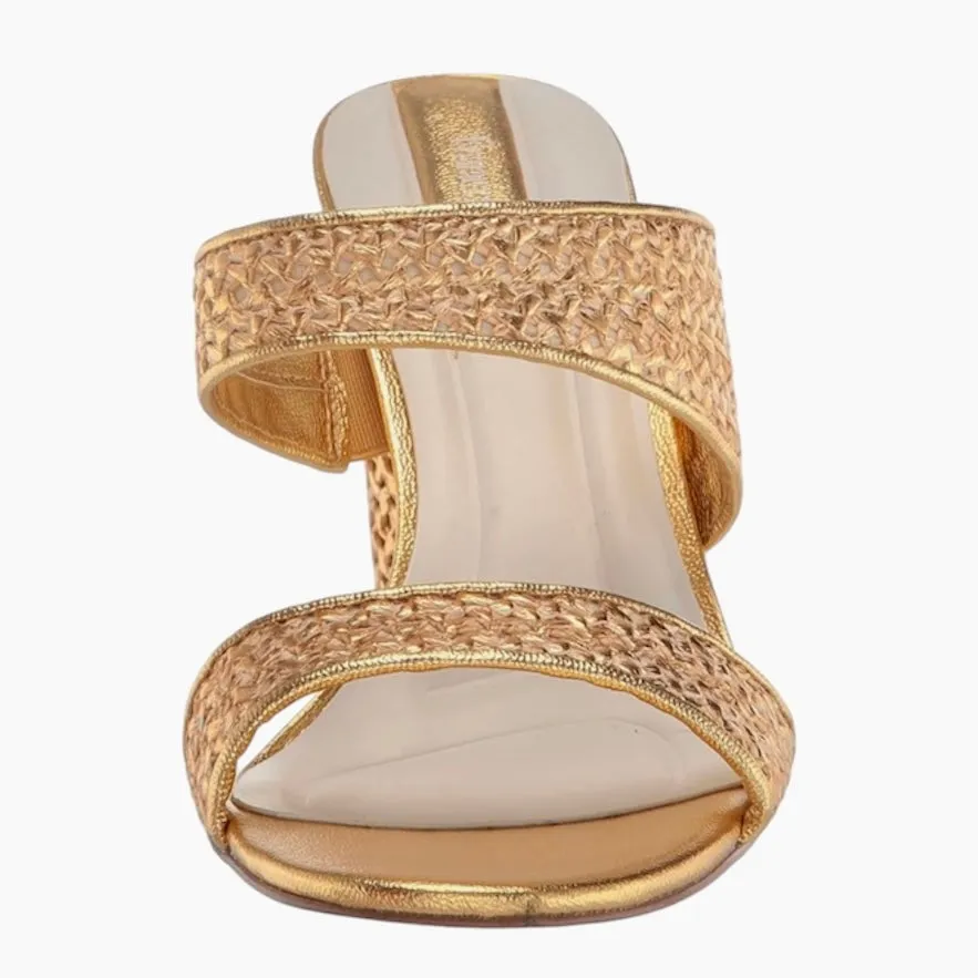 OLAS Block Heel Double Straps Dress Sandals