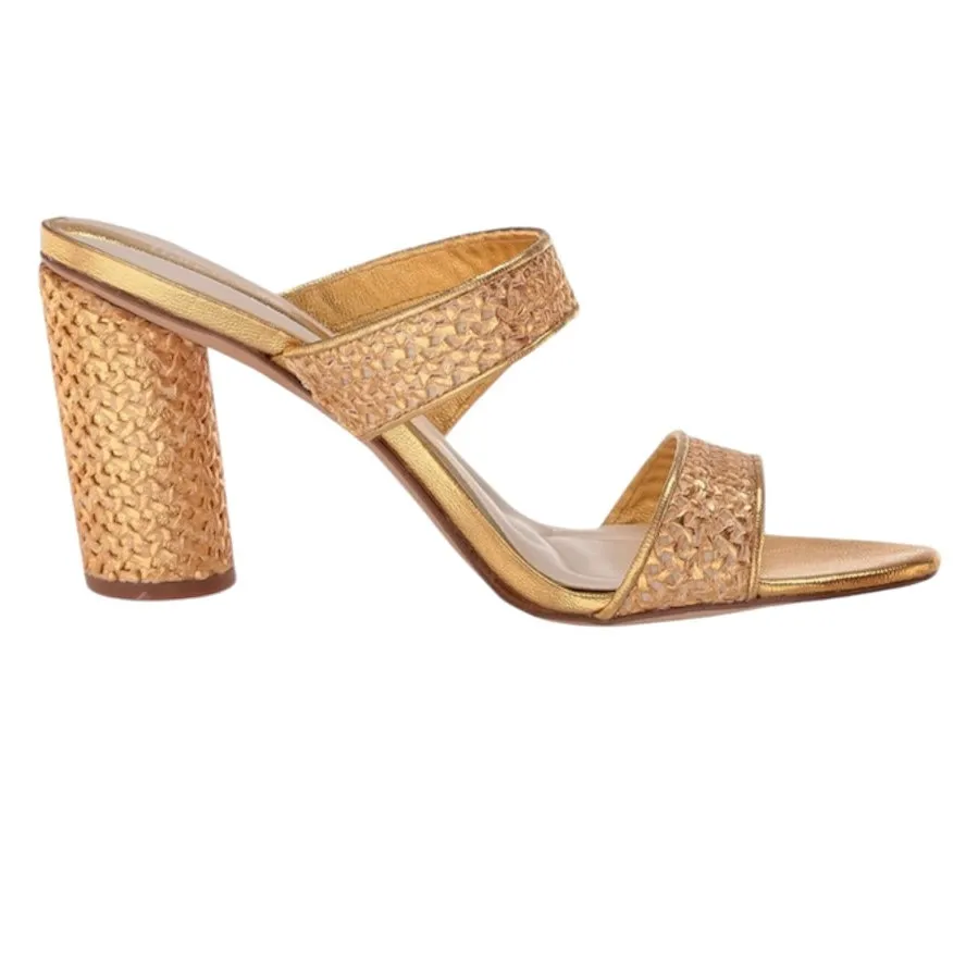 OLAS Block Heel Double Straps Dress Sandals