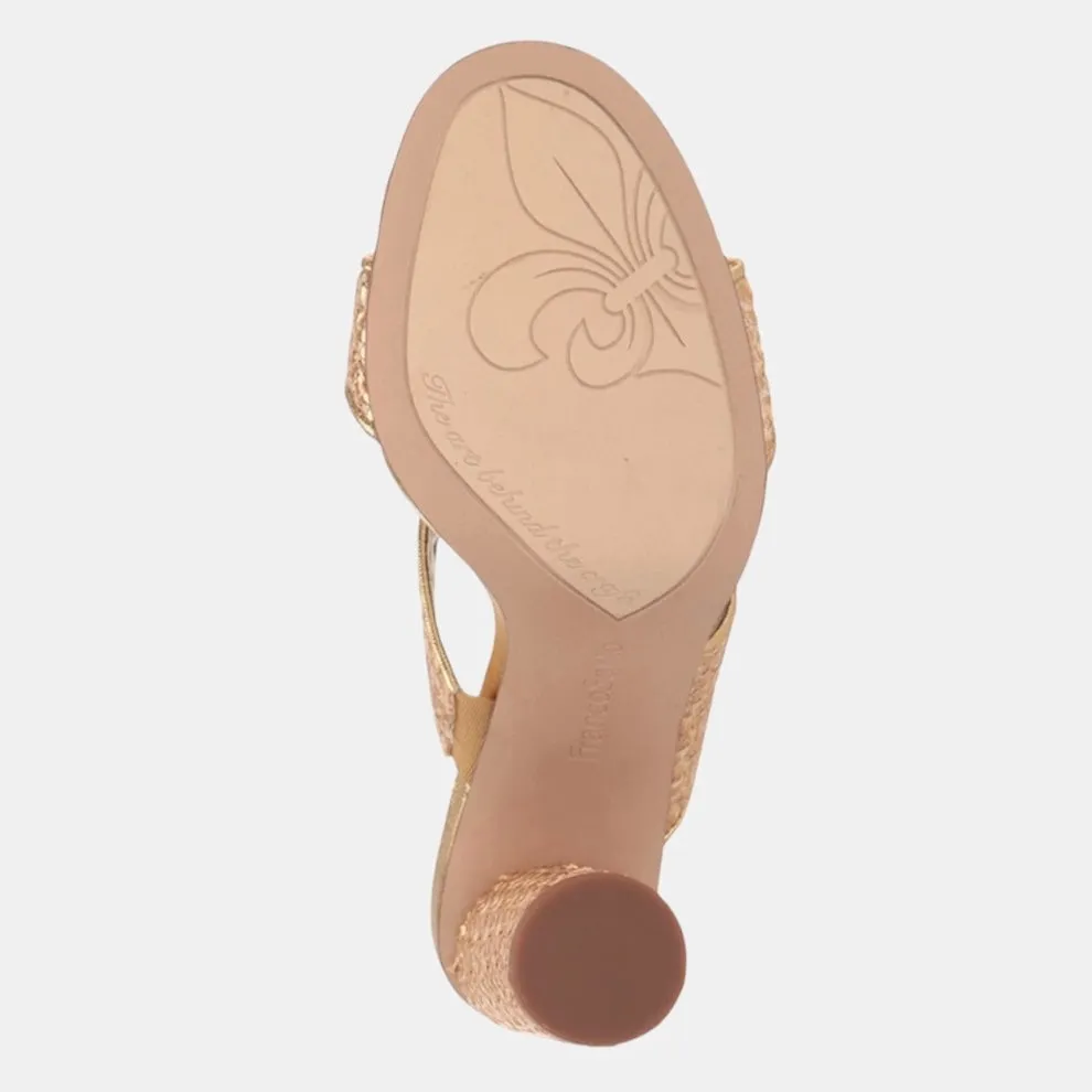 OLAS Block Heel Double Straps Dress Sandals