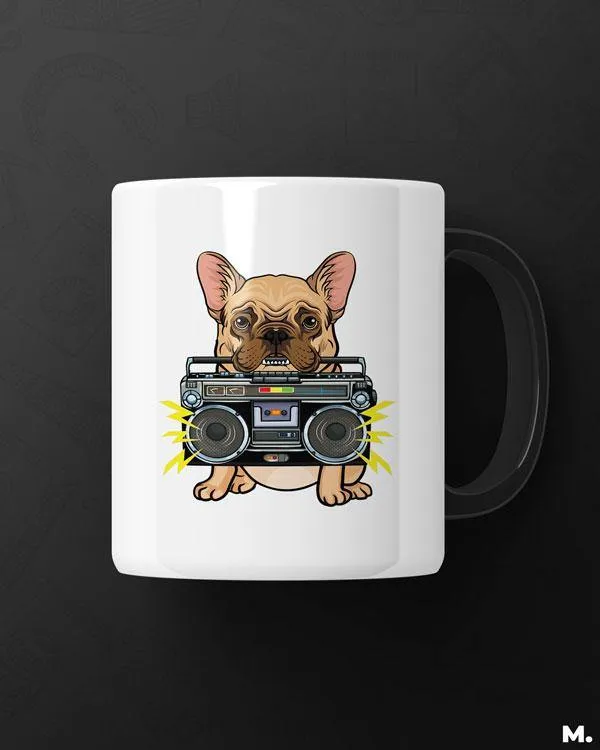 Pawsome boombox printed mugs