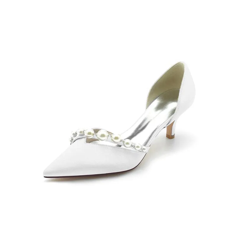 Pearl Pointed Toe Stiletto Heels
