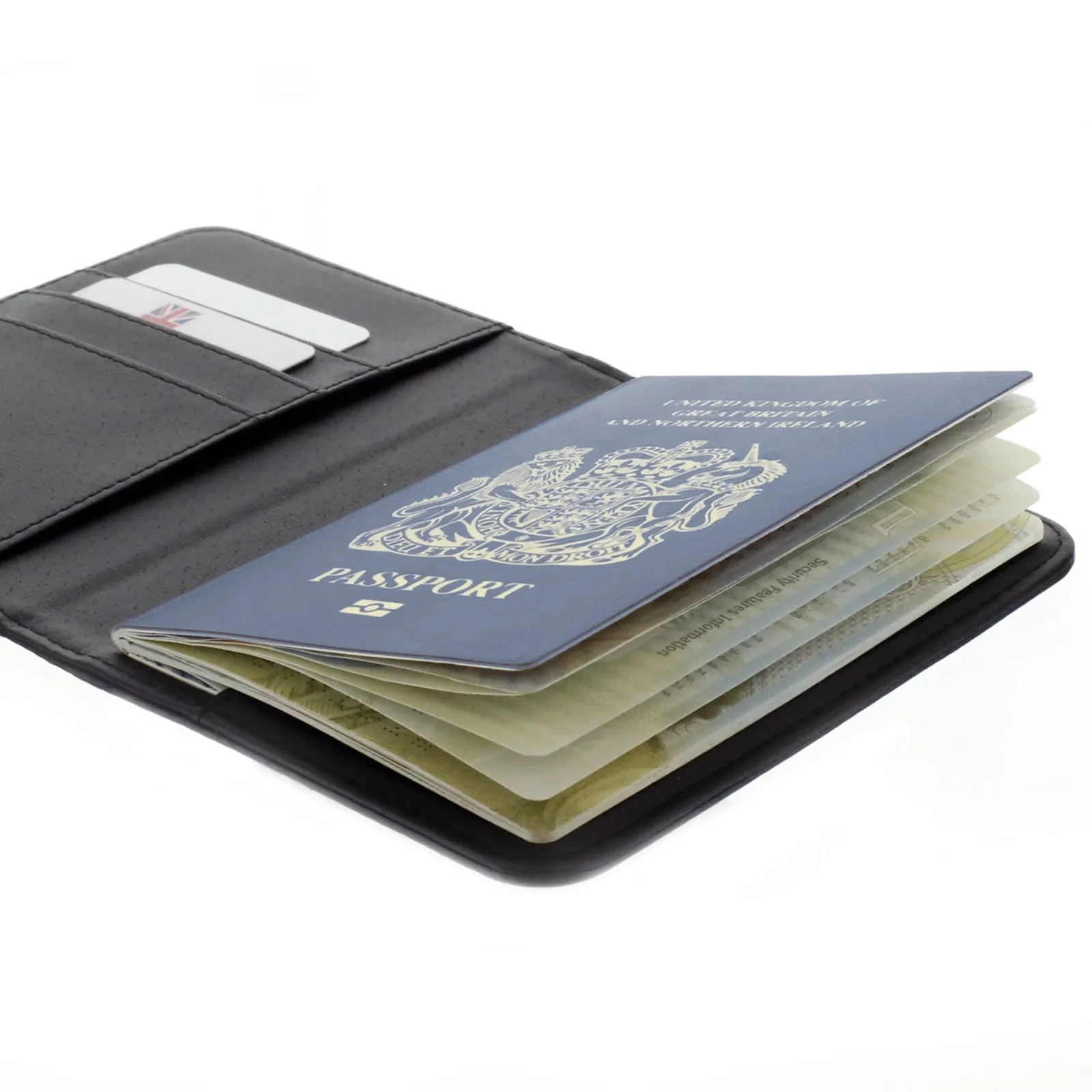 Personalised Passport Case & Tag with Blue Infused Marble & Text - Half Print