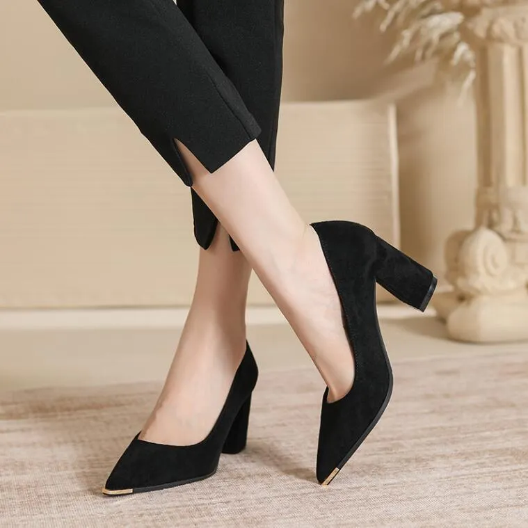 Petite Feet Ladies Pointy Block Heel Shoes MS254