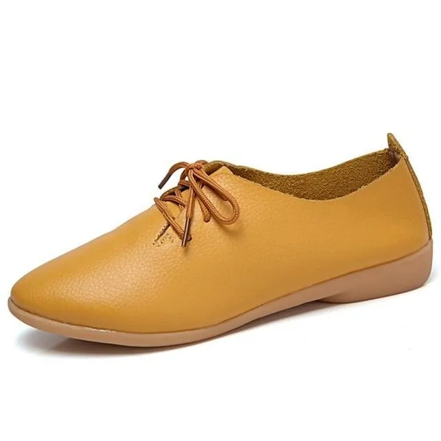 Plus size Loafers Women Shoes Lace up Moccasins Soft Female Ladies Shoes