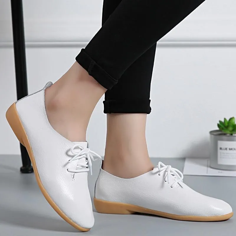Plus size Loafers Women Shoes Lace up Moccasins Soft Female Ladies Shoes