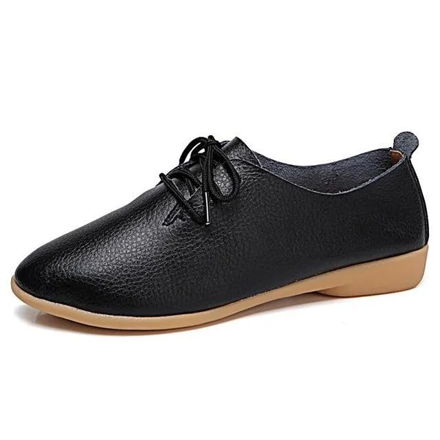 Plus size Loafers Women Shoes Lace up Moccasins Soft Female Ladies Shoes