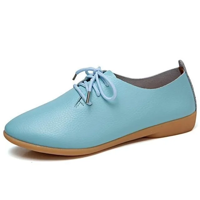 Plus size Loafers Women Shoes Lace up Moccasins Soft Female Ladies Shoes