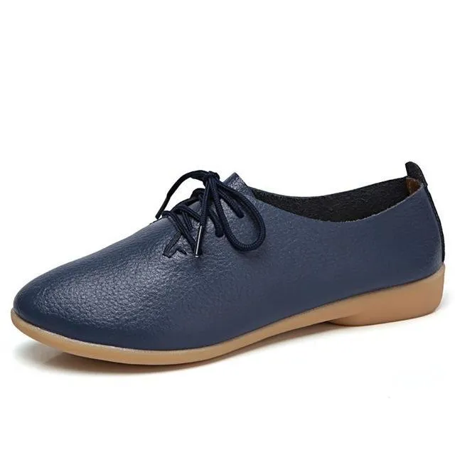 Plus size Loafers Women Shoes Lace up Moccasins Soft Female Ladies Shoes
