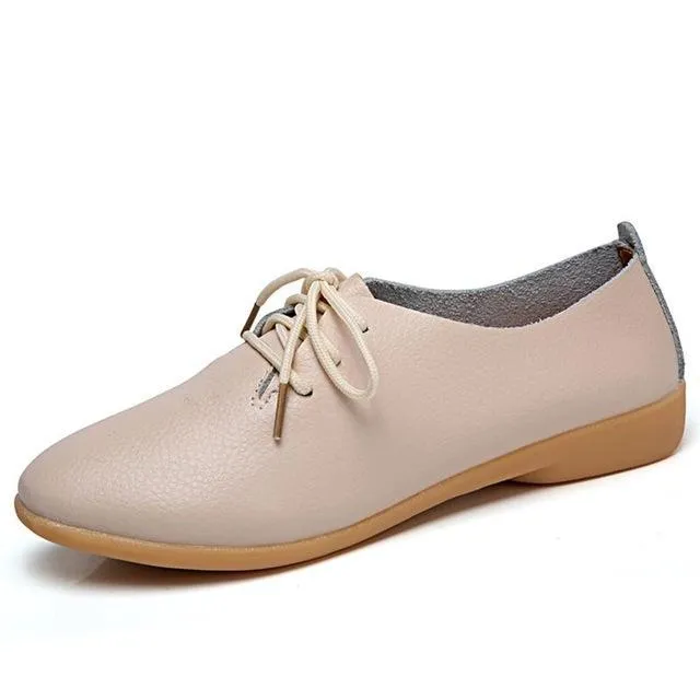 Plus size Loafers Women Shoes Lace up Moccasins Soft Female Ladies Shoes