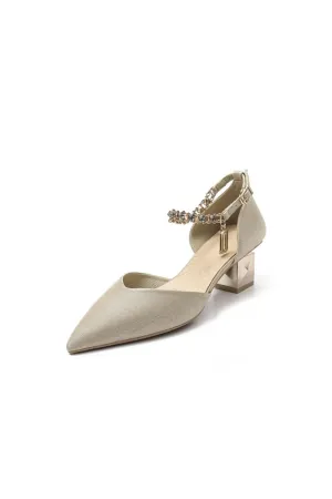 Point Toe Block Heel Pumps