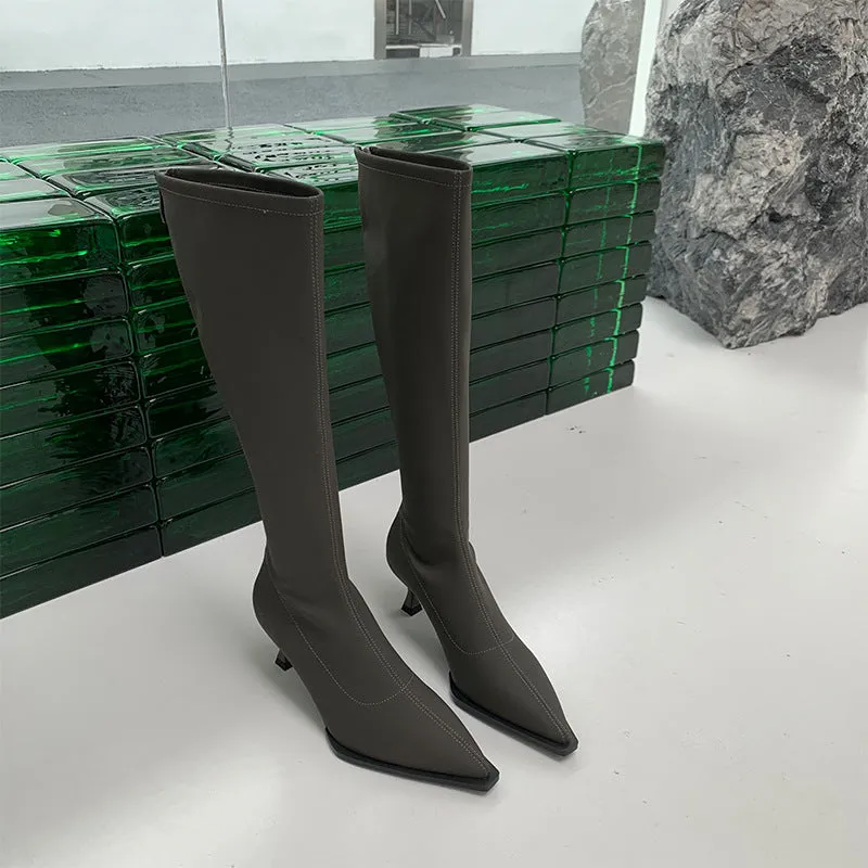 Pointed Toe Below The Knee Boots