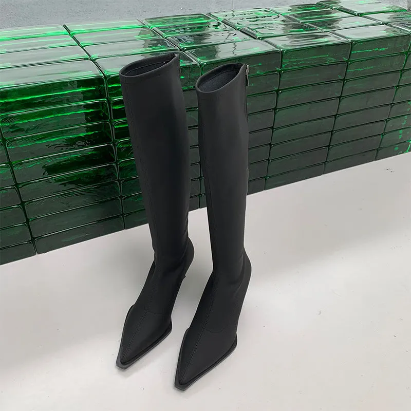 Pointed Toe Below The Knee Boots
