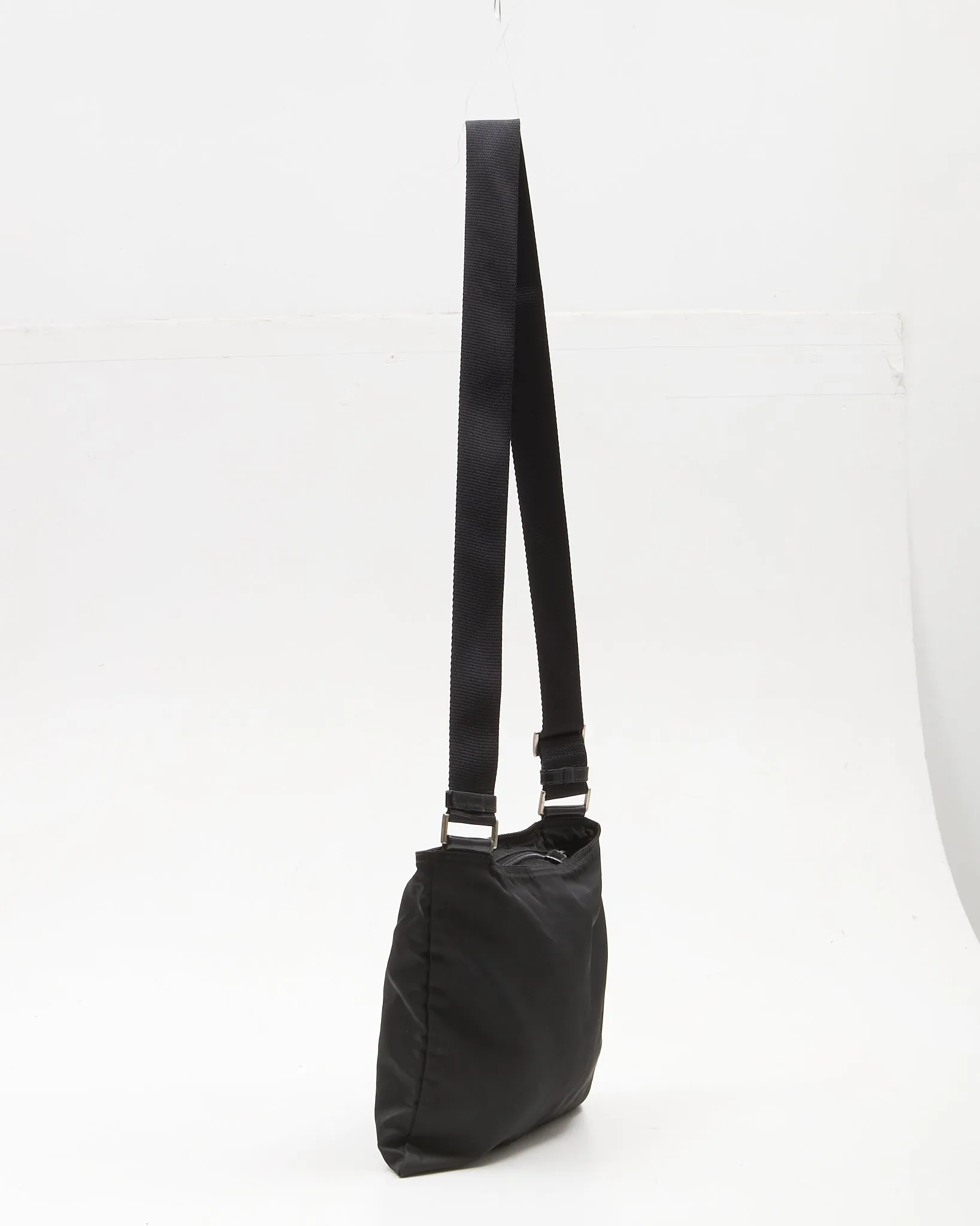 Prada Black Nylon Tessuto Flat Crossbody Bag
