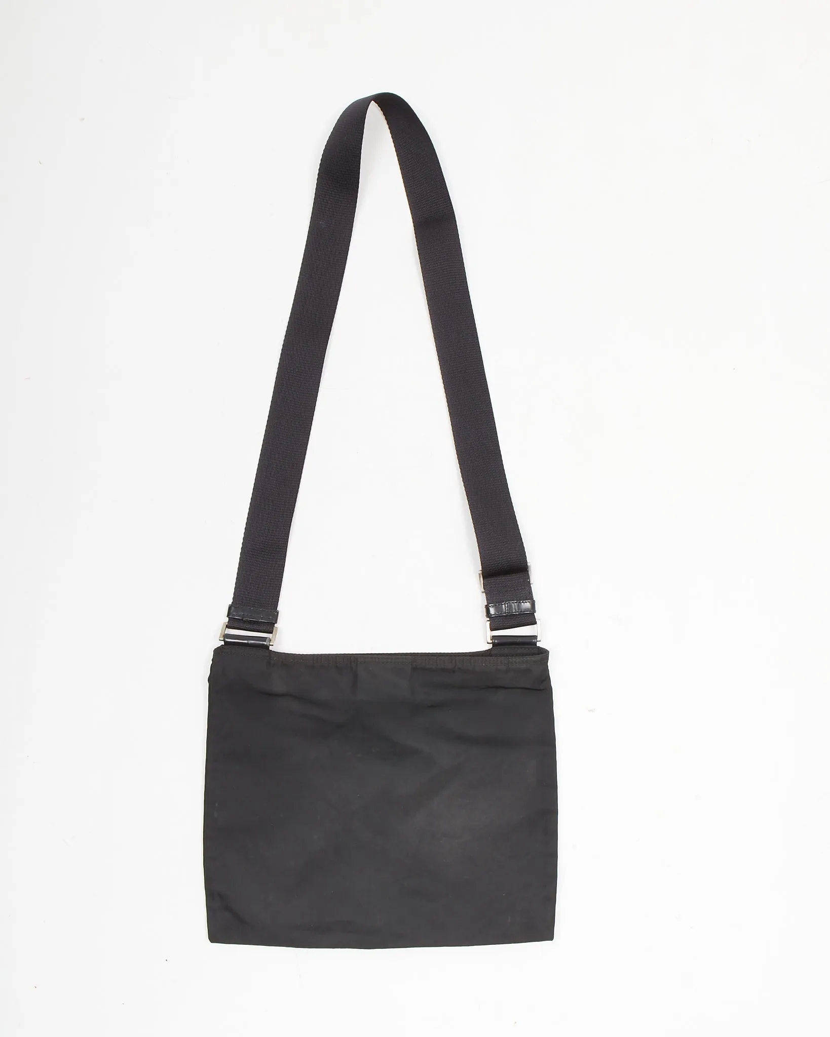 Prada Black Nylon Tessuto Flat Crossbody Bag