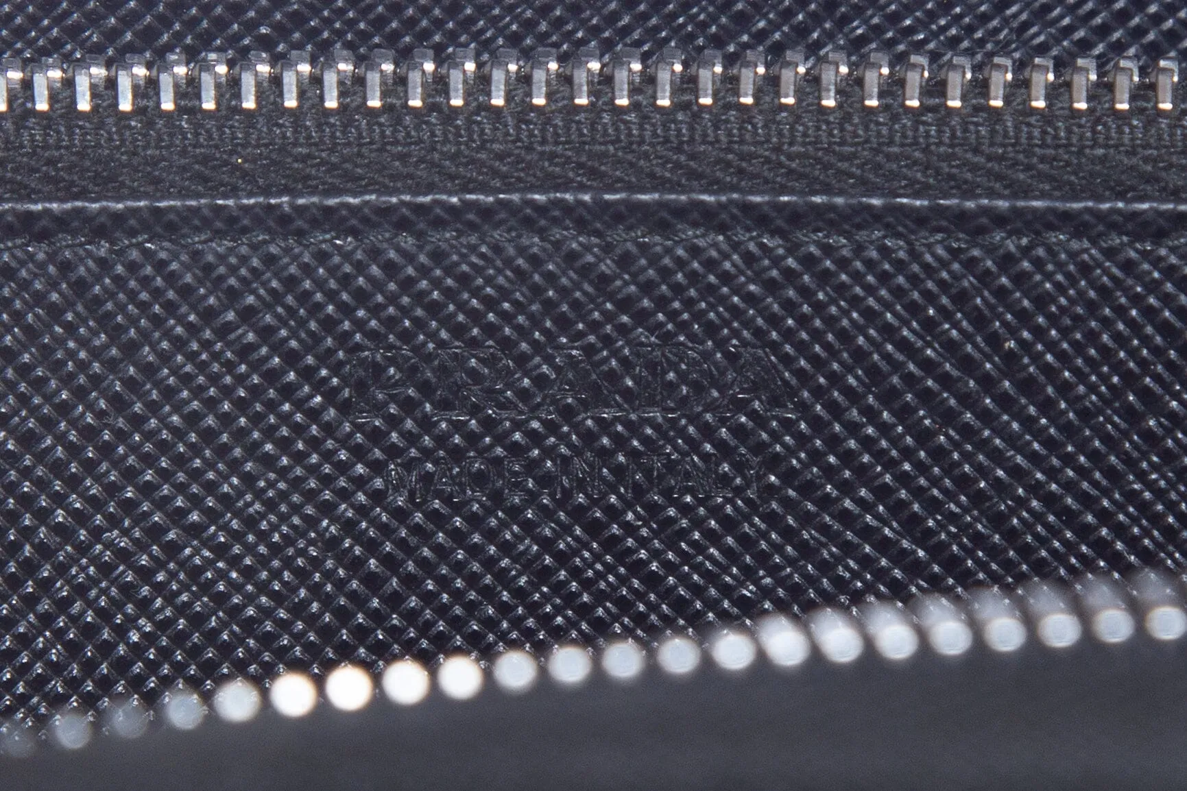 Prada Black Saffiano Leather Zip Around Wallet
