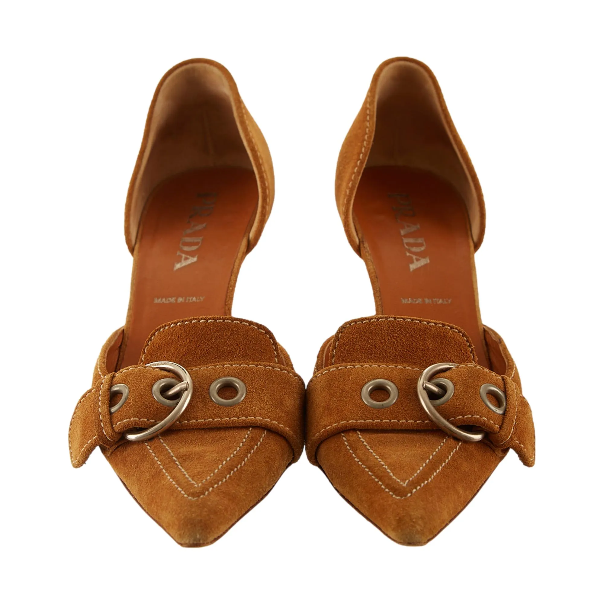 Prada Brown Suede Kitten Heels