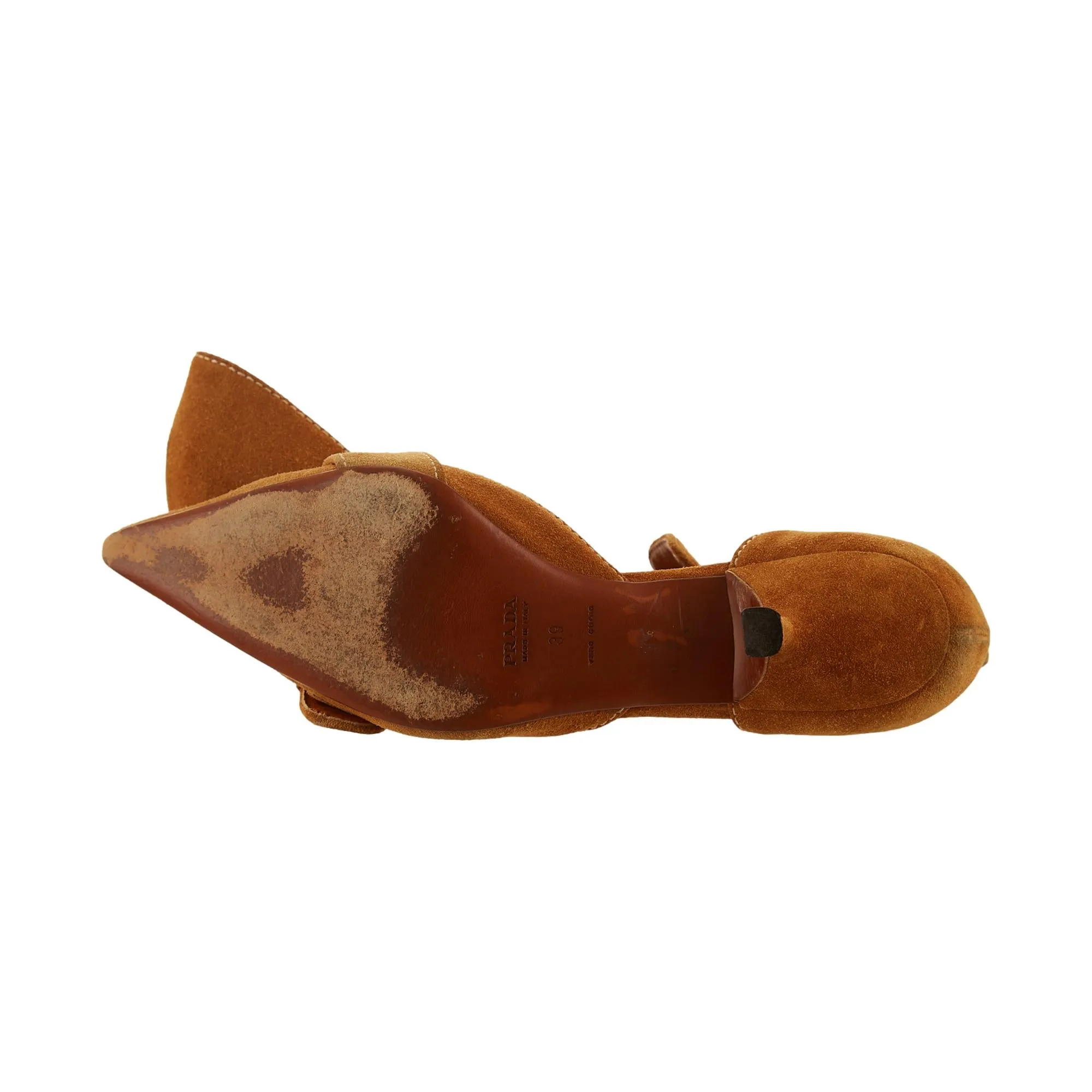 Prada Brown Suede Kitten Heels