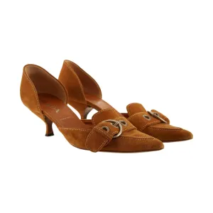 Prada Brown Suede Kitten Heels