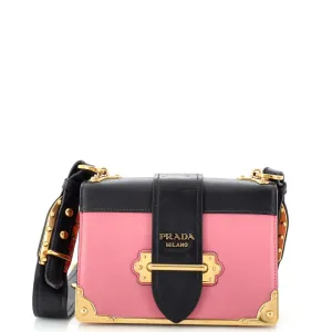PRADA Cahier Crossbody Bag City Calf and Saffiano Small