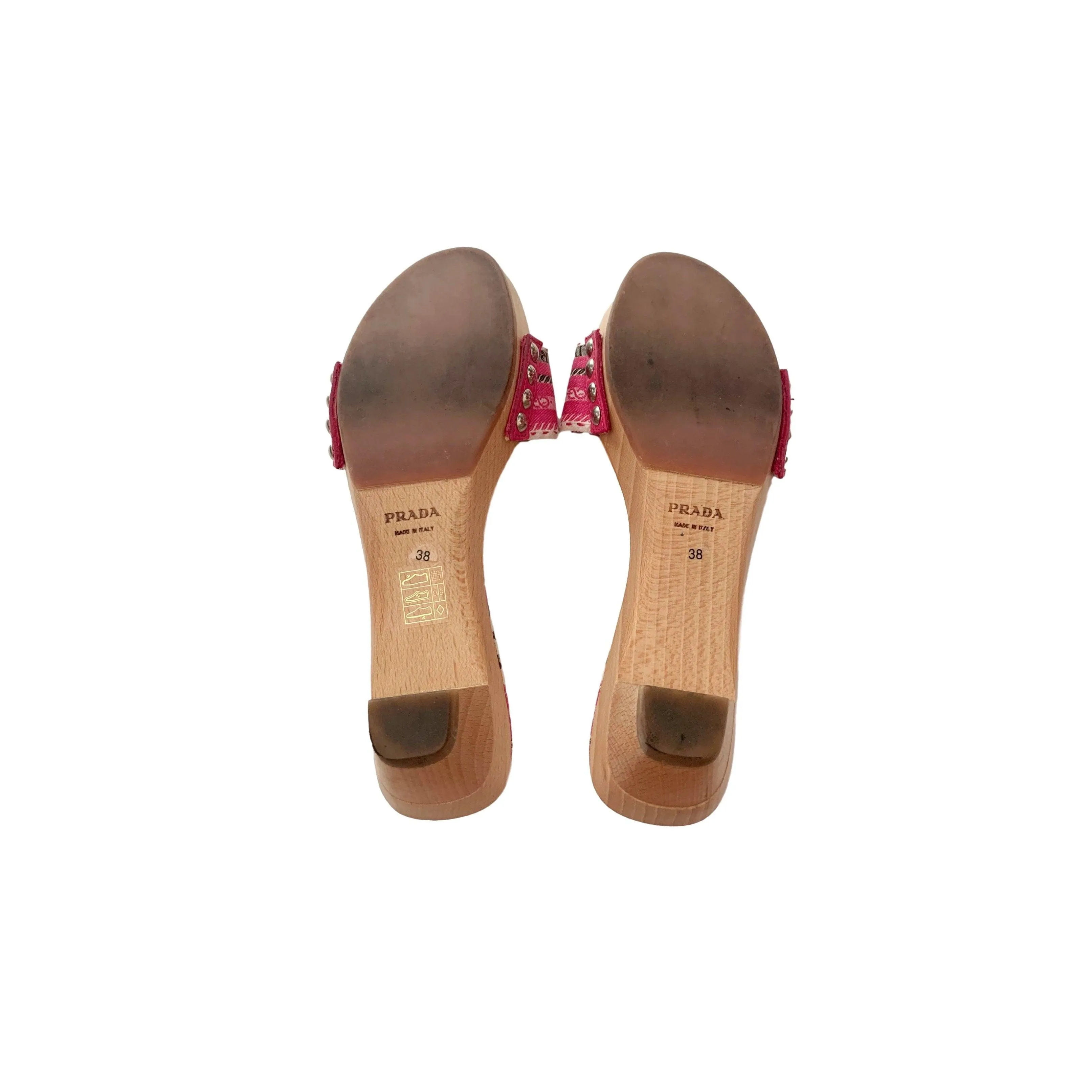 Prada Pink Logo Kitten Heels