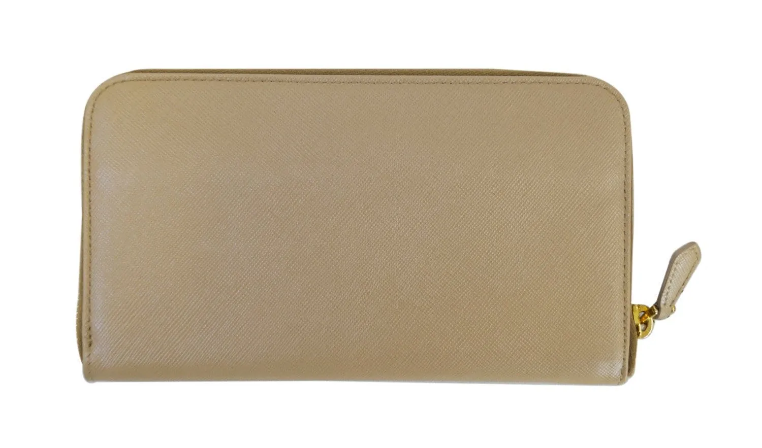 Prada Saffiano Zip-Around Beige Ladies Wallet - Sale