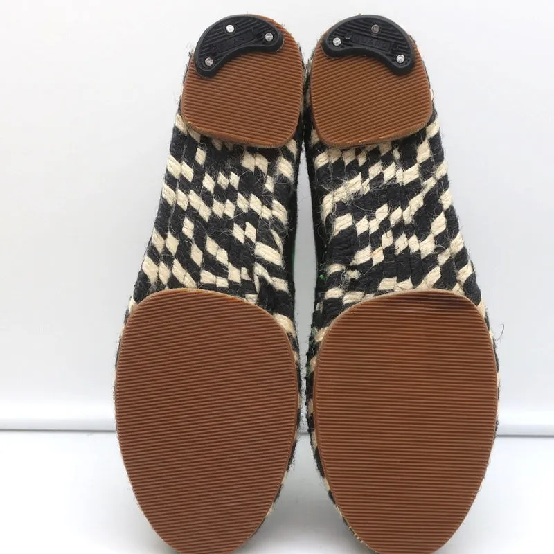 Proenza Schouler Espadrilles Black Floral Print Canvas Size 6 Slip-On Flats