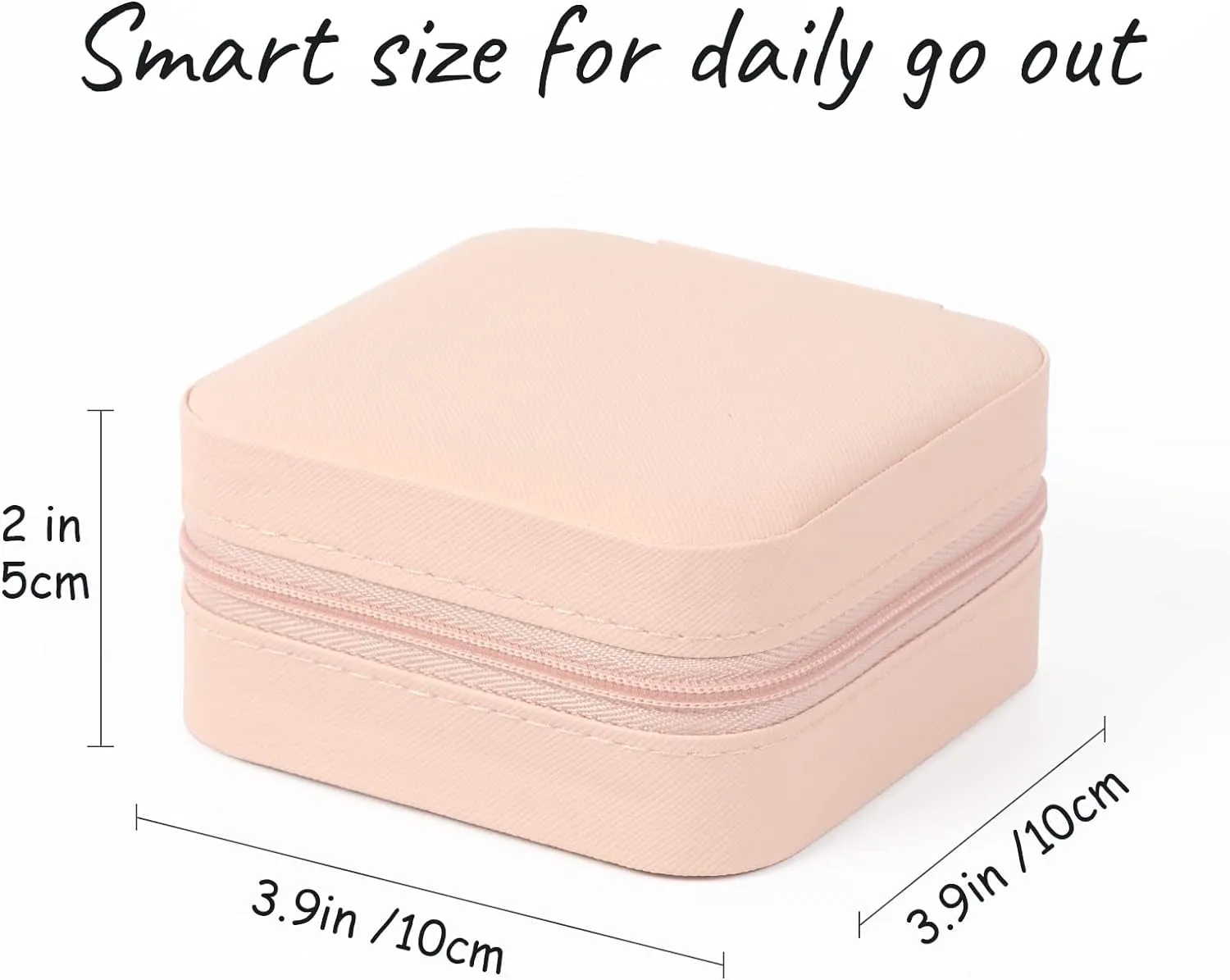 PU Leather Travel Jewelry Organizer, Portable Mini Jewelry Case, Pink