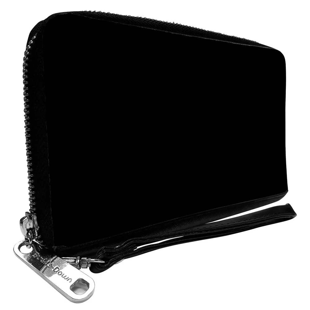 PU Zip Around Wallet Rectangle - Black