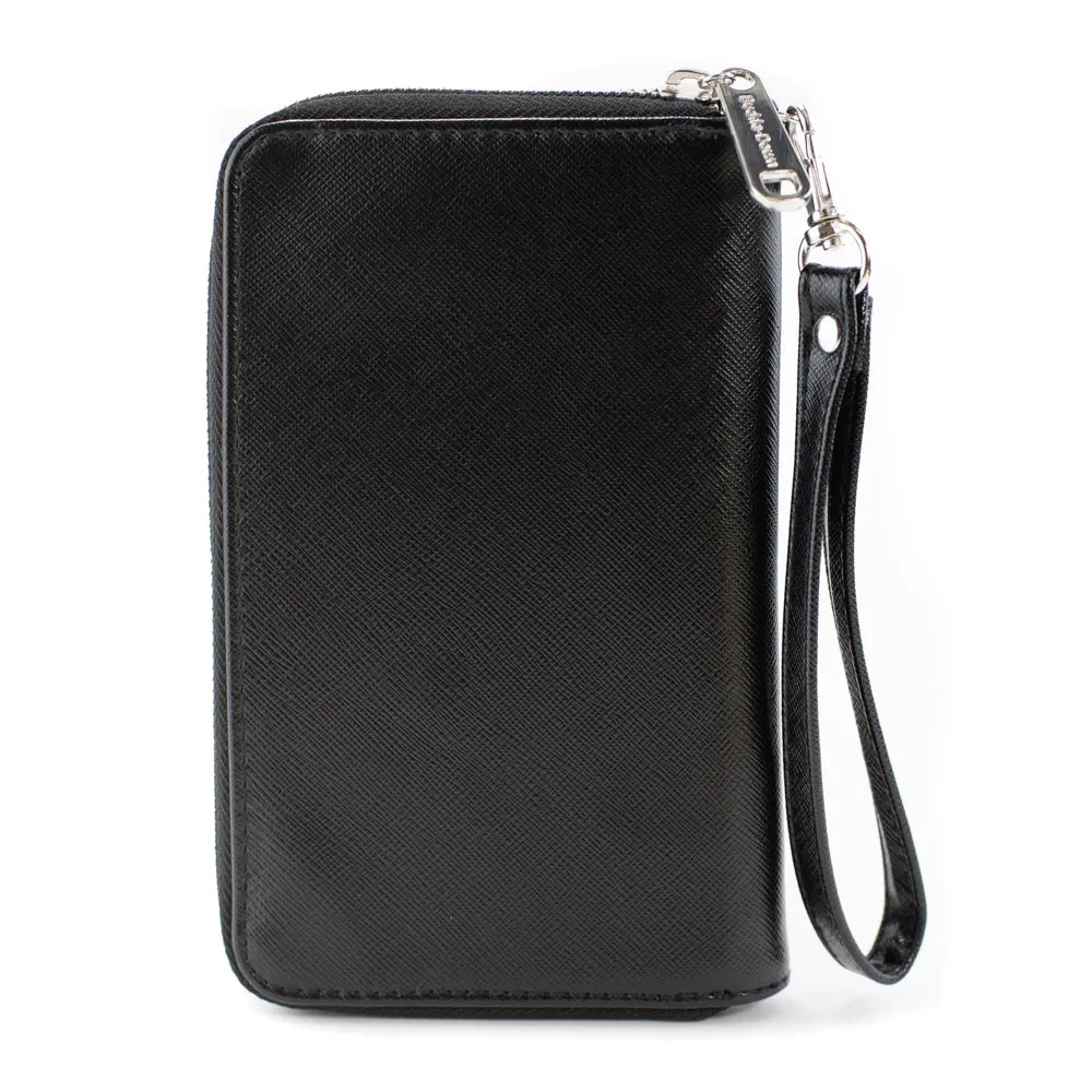 PU Zip Around Wallet Rectangle - YAHWEH Text Red White