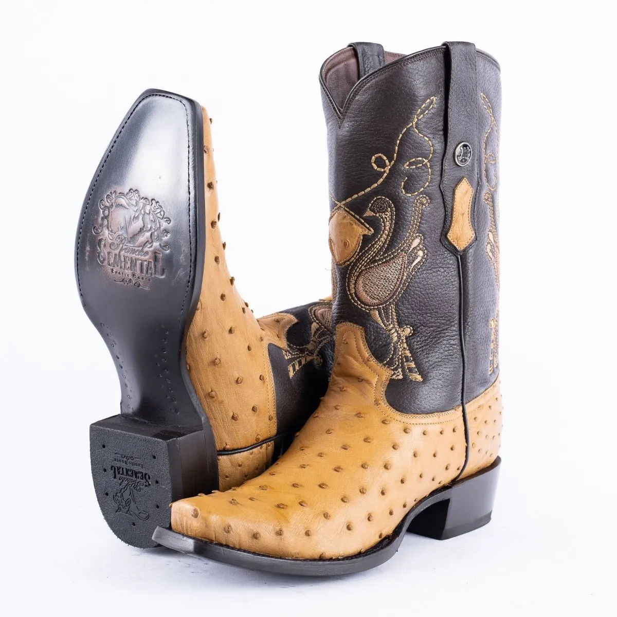 RANCHO SEMENTAL EXOTIC LEATHER Ostrich Orix Cowboy Boots