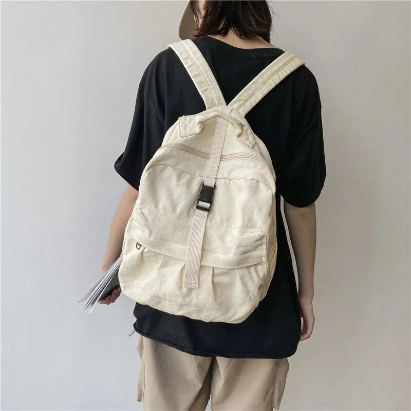 Realaiot Girl Women Backpack School Bag Women's Backpack Student Fashion Canvas Teenager  Backpack Teenage Bagpack Teen Rucksack