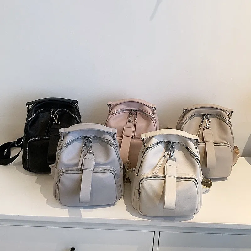 Realaiot Women Designer Soft Leather Backpacks Sac A Dos Casual Luxury Fashion High Quality Backpack for Teenage Girls Mochila Rucksack