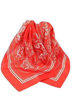 Red Satin Bandana Scarf