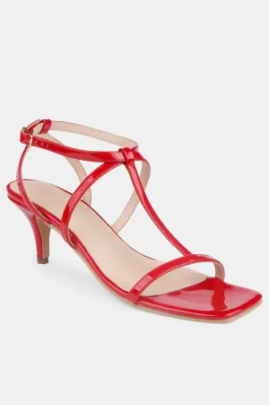 Red Square Toe Solid Stiletto - Zfranny