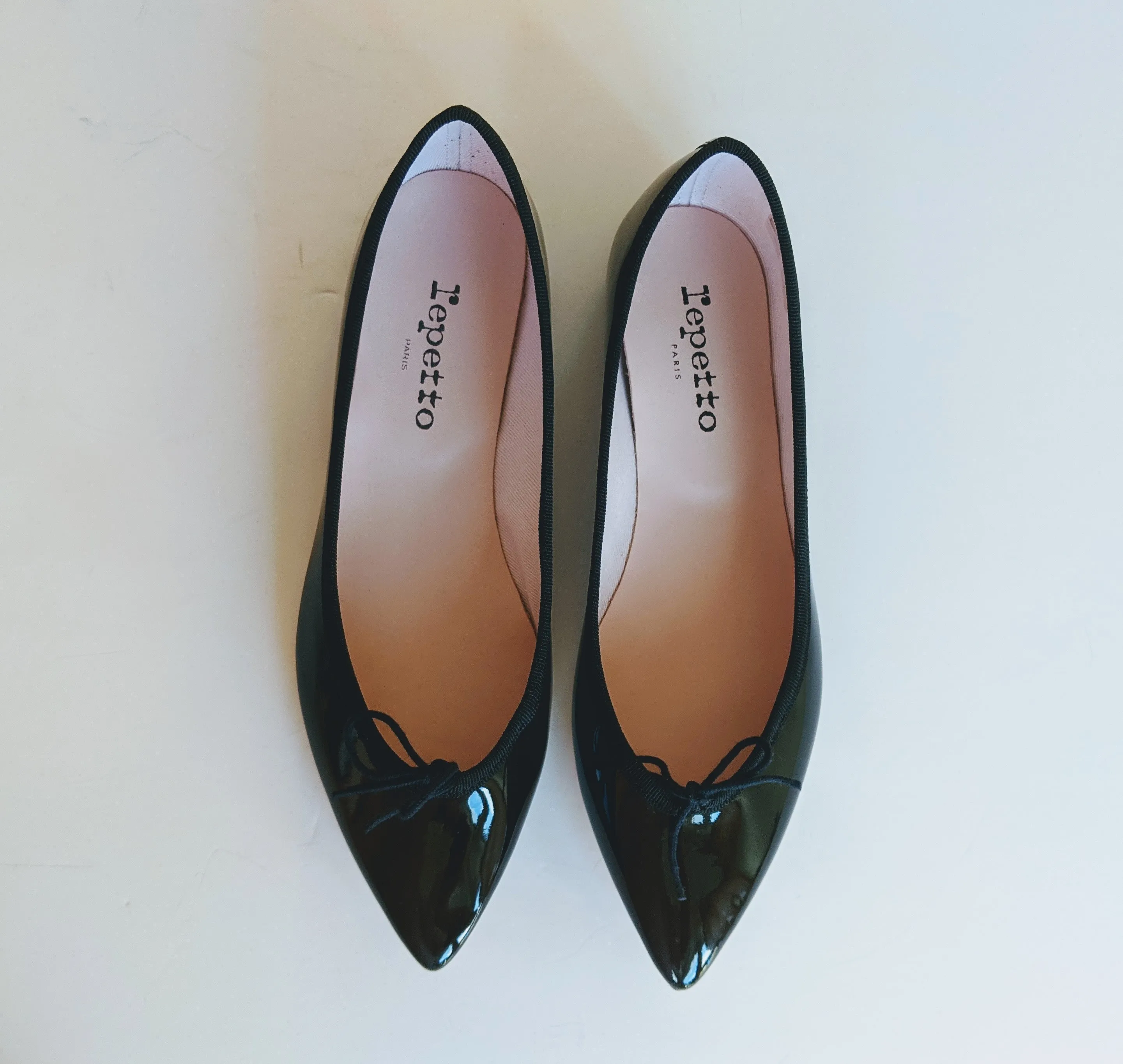 Repetto Brigitte Black Patent Pointy Toe Ballerina Flats