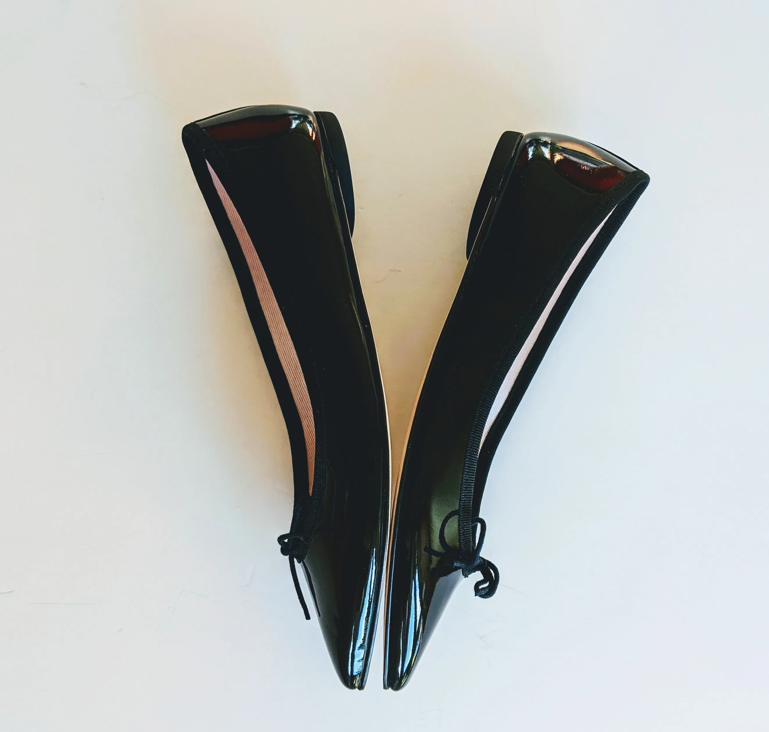 Repetto Brigitte Black Patent Pointy Toe Ballerina Flats