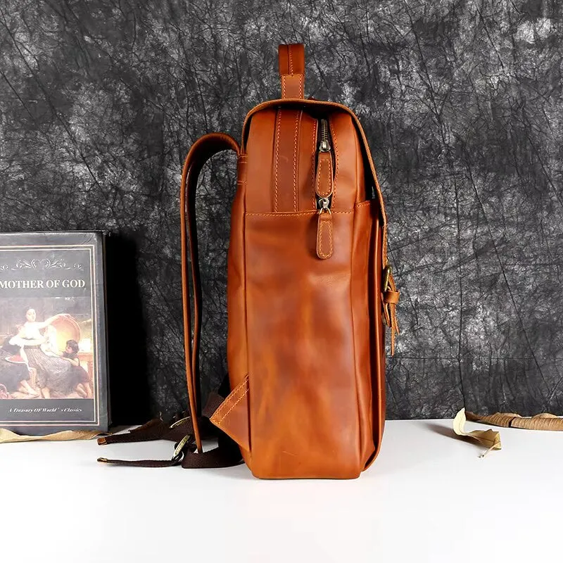 Retro Crazy Horse Leather Backpack