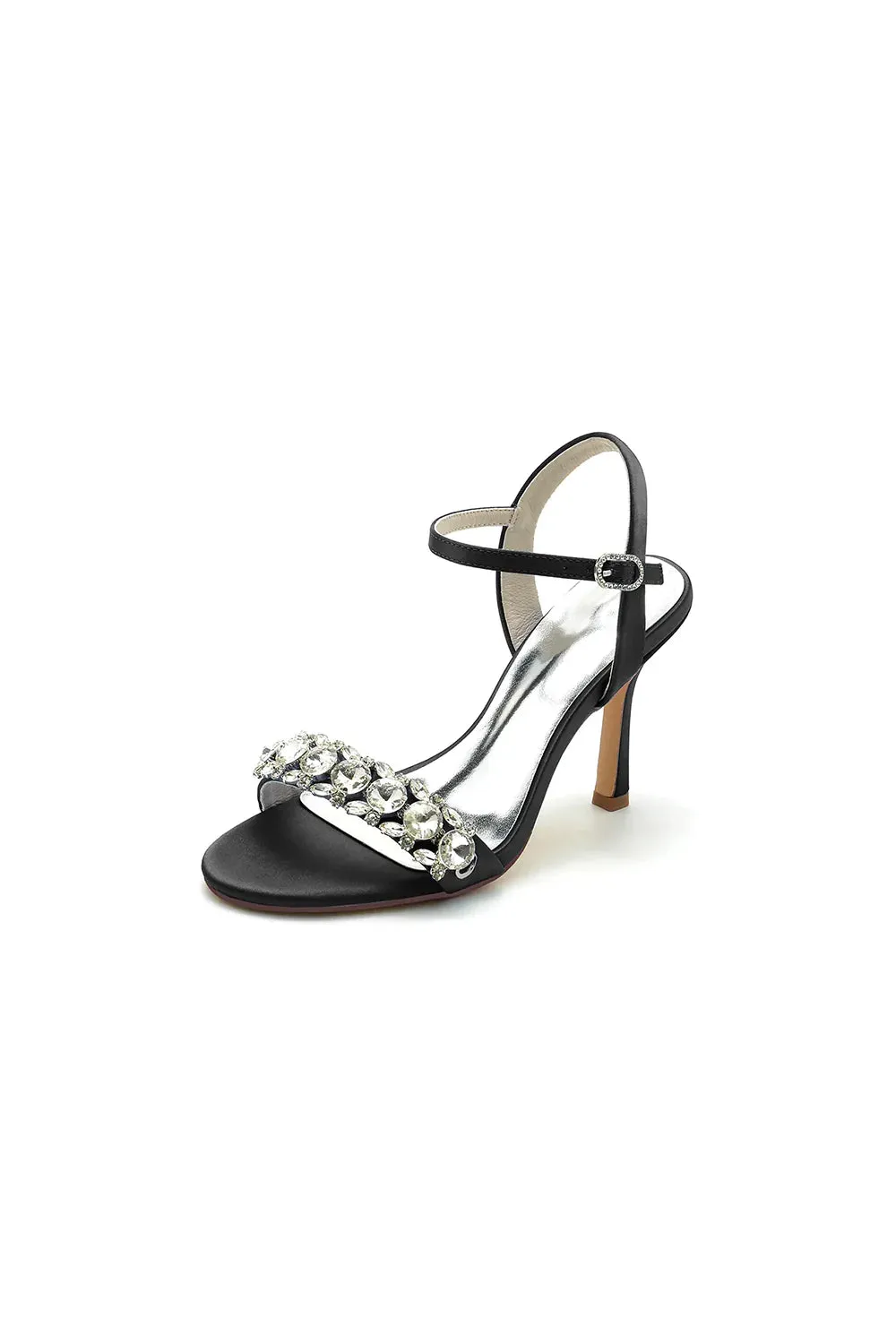 Rhinestone Open Toe Stiletto Heels